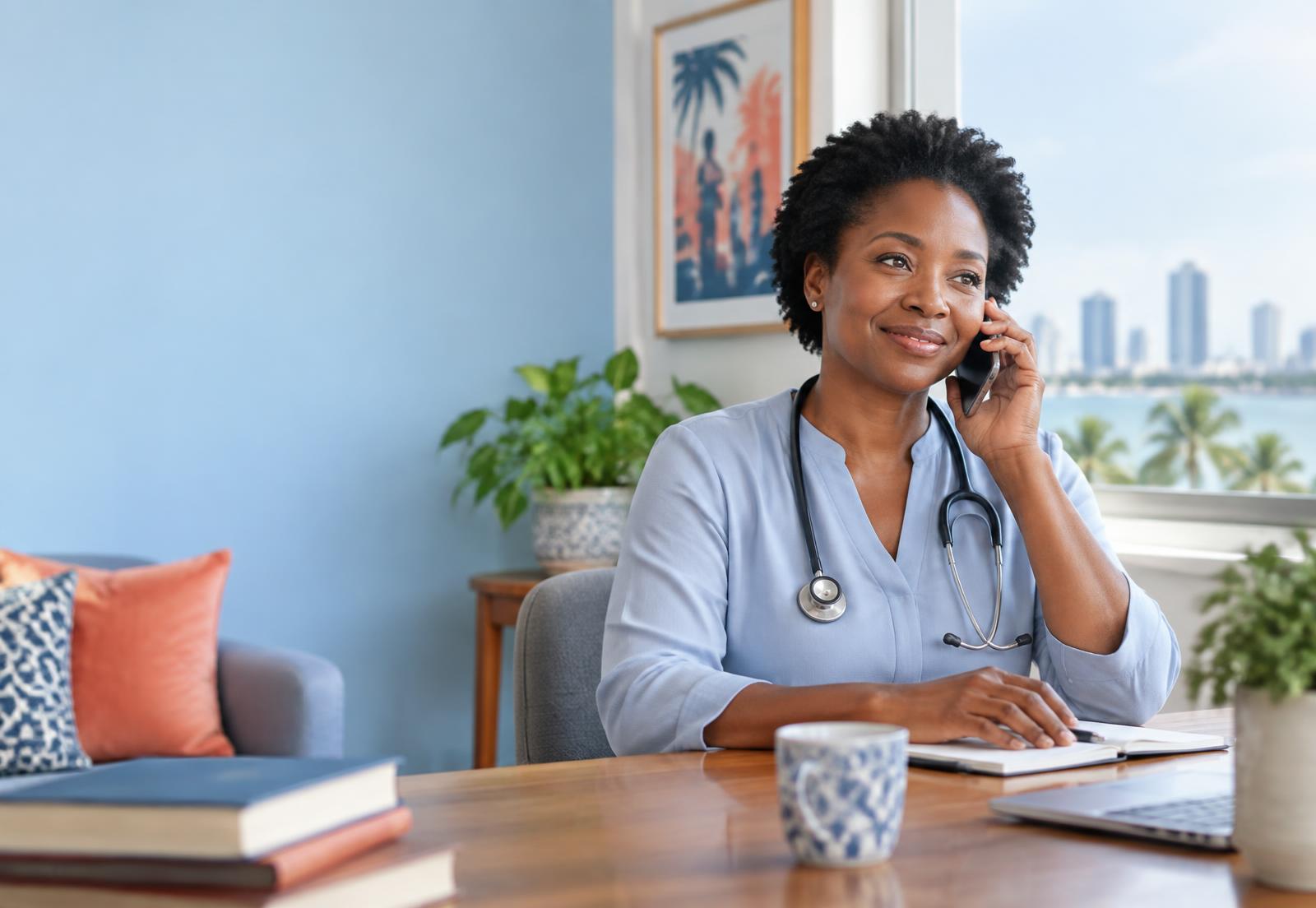 Dr. Lisa offering a supportive phone consultation